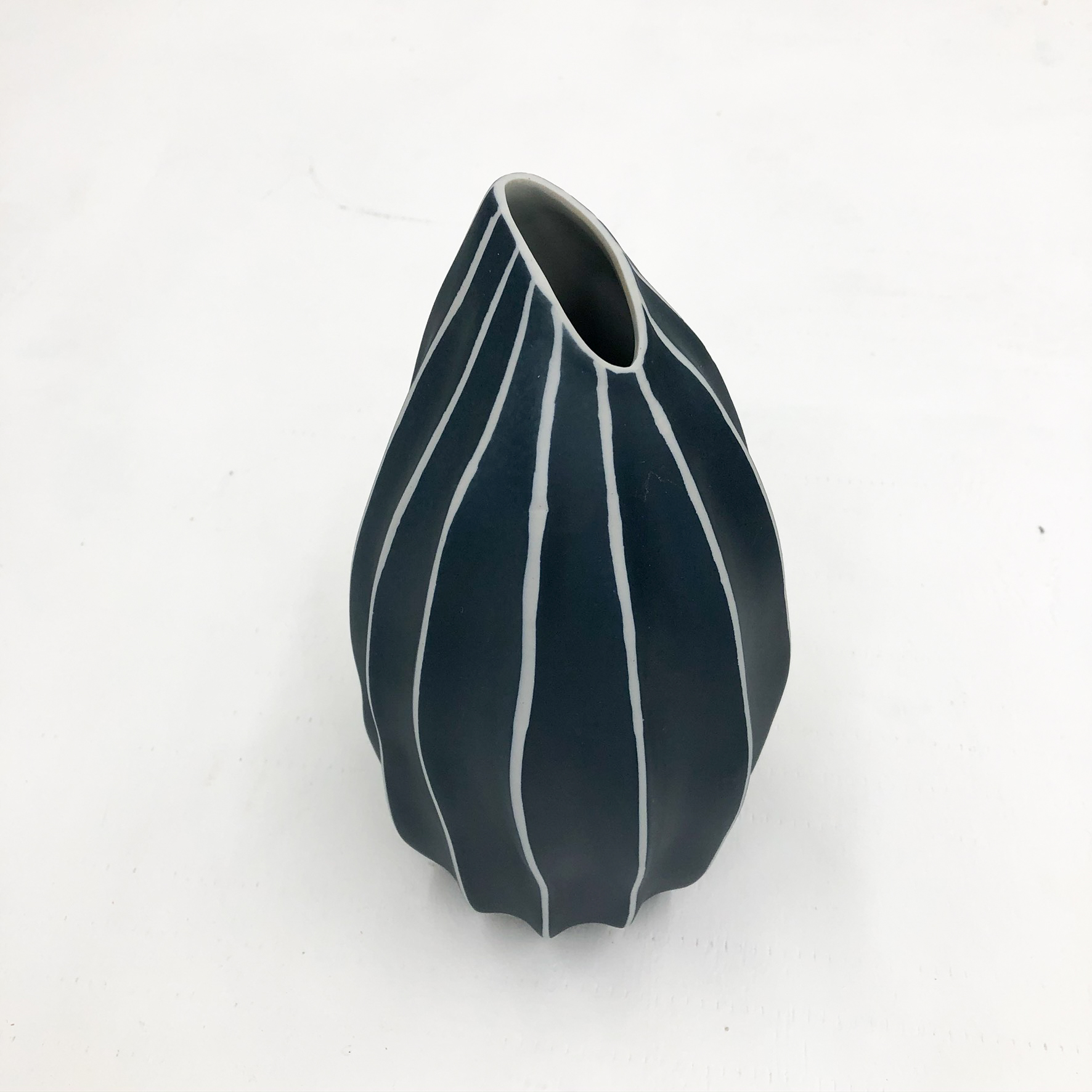 Seda S Handmade Vase - Navy - top view