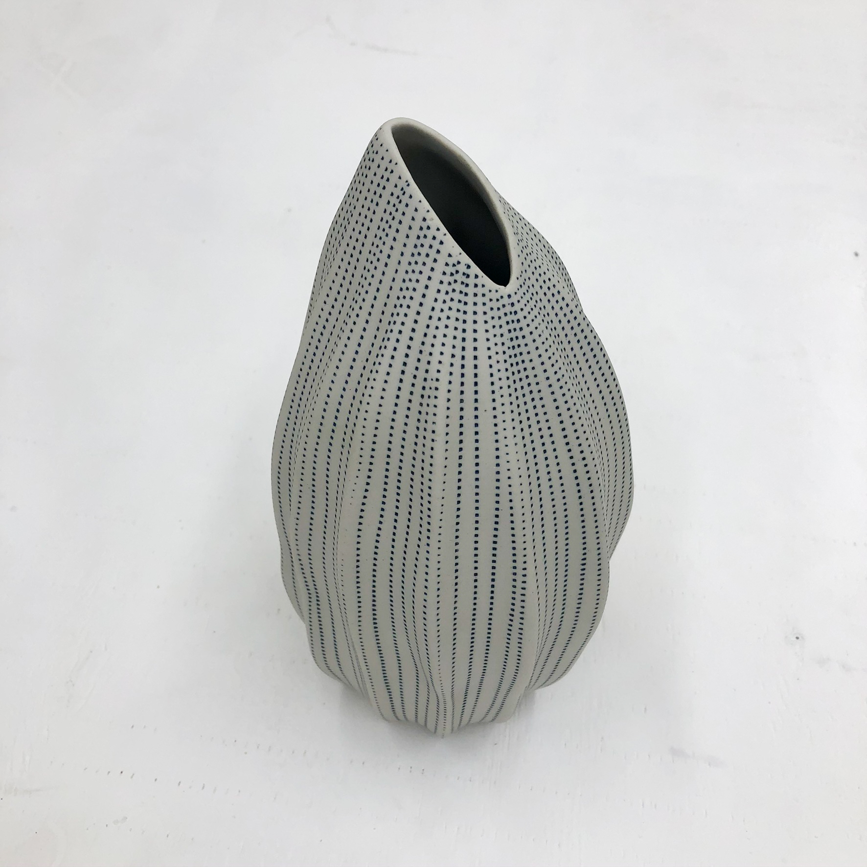 Seda S Handmade Vase - White & Blue Dots