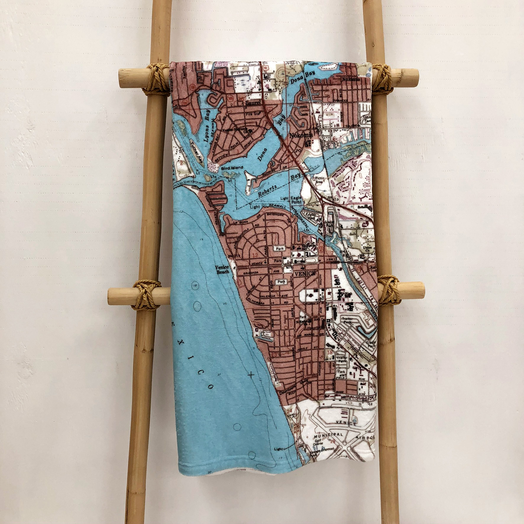 Venice Florida Blanket on a display ladder