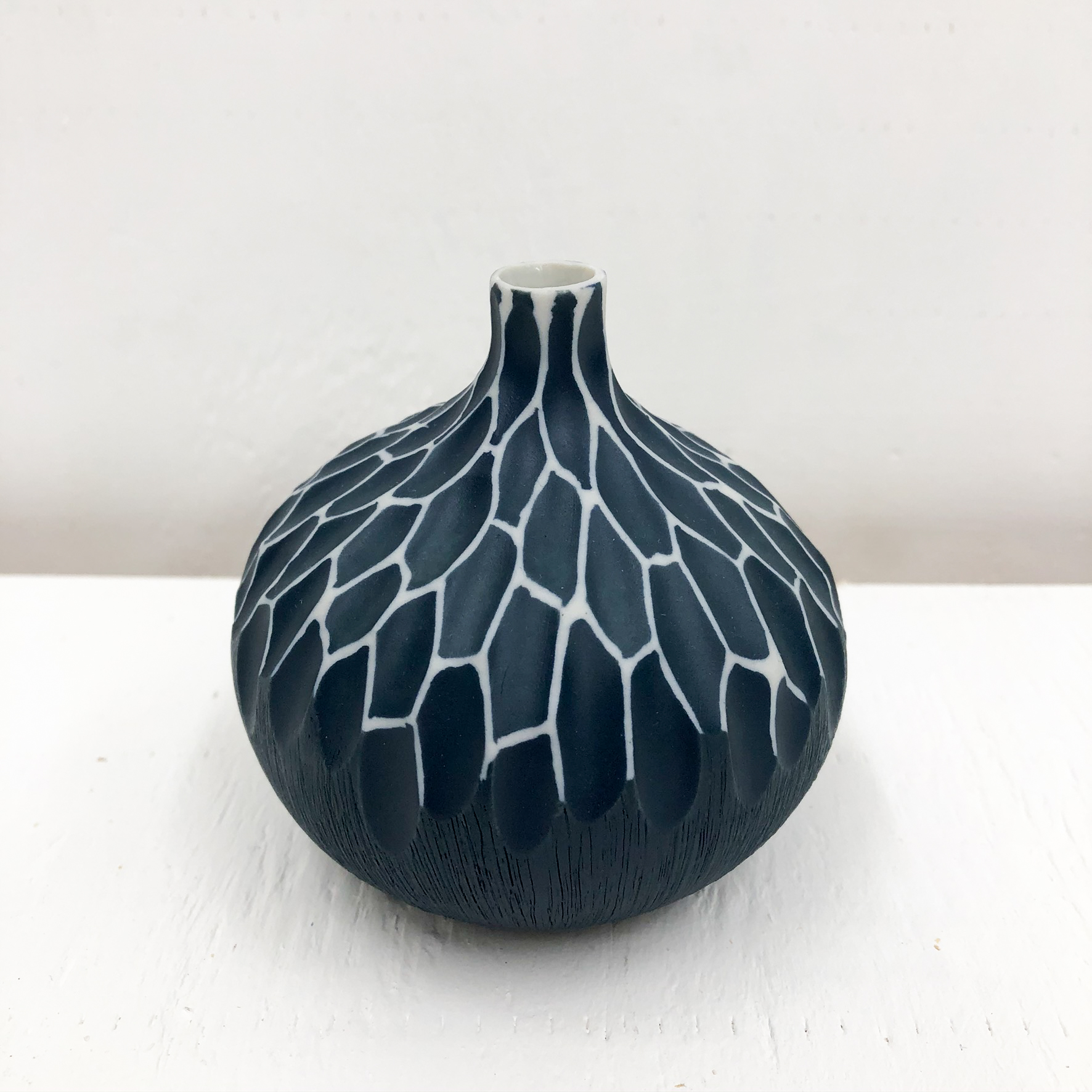 Congo Tiny L Handmade Vase - Crackled Navy