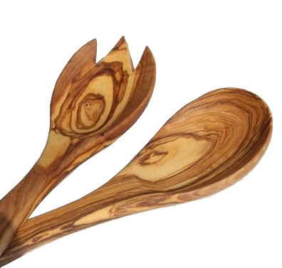 Salad servers close up
